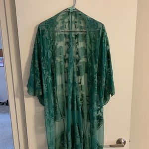 Green Lace Kimono
